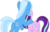 Size: 7000x4484 | Tagged: safe, artist:luckreza8, starlight glimmer, trixie, pony, unicorn, g4, to where and back again, absurd resolution, butt, duo, duo female, female, glimmer glutes, mare, missing accessory, plot, rear view, simple background, the great and powerful ass, transparent background, underhoof, vector