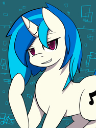 Size: 600x800 | Tagged: safe, artist:yoichi-hayabusa, dj pon-3, vinyl scratch, pony, unicorn, g4, female, looking at you, solo