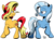 Size: 1024x745 | Tagged: safe, artist:doppiad-doubled, sunset shimmer, trixie, pony, unicorn, g4, angry, female, i can't believe it's not idw, mare, rivals, sassy, simple background, style emulation, tongue out, transparent background, vector
