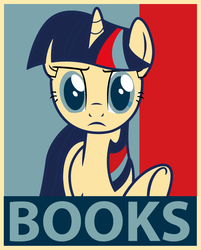 Size: 800x994 | Tagged: safe, twilight sparkle, alicorn, pony, g4, book, female, hope poster, solo, that pony sure does love books, twilight sparkle (alicorn)