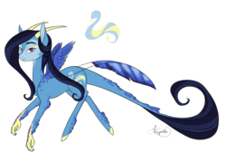 Size: 3609x2599 | Tagged: safe, artist:krysalisk, oc, oc only, oc:iris, draconequus, hybrid, pony, female, high res, mare, simple background, solo, talons, transparent background