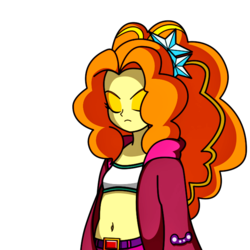 Size: 660x660 | Tagged: source needed, safe, artist:rosemile mulberry, adagio dazzle, equestria girls, g4, my little pony equestria girls: rainbow rocks, belly button, breasts, clothes, delicious flat chest, eyes closed, female, flatdagio dazzle, midriff, simple background, small breasts, solo, sports bra, white background