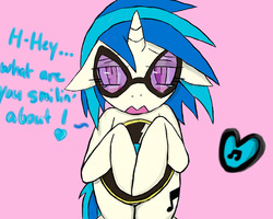 Size: 5000x4000 | Tagged: safe, artist:yoichi-hayabusa, dj pon-3, vinyl scratch, pony, g4, absurd resolution, female, floppy ears, heart, looking at you, solo