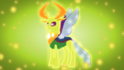 Size: 1600x900 | Tagged: safe, artist:sailortrekkie92, artist:scraleos, thorax, changedling, g4, to where and back again, glowing, king thorax, male, solo, vector, wallpaper