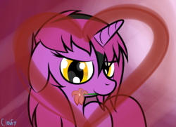 Size: 2001x1452 | Tagged: safe, artist:cloufy, oc, oc only, pony, unicorn, flower, flower in mouth, heart, lidded eyes, mouth hold, solo