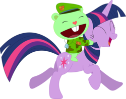 Size: 3557x2802 | Tagged: safe, artist:porygon2z, twilight sparkle, pony, g4, flippy, happy tree friends, hear today gone tomorrow, high res, riding, riding a pony, simple background, this will end in tears and/or death, transparent background