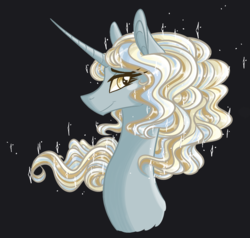 Size: 1078x1026 | Tagged: safe, artist:australian-senior, oc, oc only, oc:hausos, alicorn, pony, kirindos, alternate universe, bust, goddess, gray background, simple background, solo