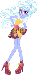 Size: 7369x14637 | Tagged: safe, artist:sugar-loop, sugarcoat, equestria girls, g4, my little pony equestria girls: friendship games, .ai available, .svg available, absurd resolution, alternate hairstyle, clothes, eyeshadow, female, high heels, lipstick, looking at you, makeup, out of character, school spirit, simple background, skirt, smiling, solo, transparent background, vector
