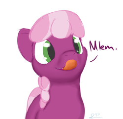 Size: 1039x1000 | Tagged: safe, artist:stillwaterspony, cheerilee, earth pony, pony, g4, female, mlem, rough, silly, silly pony, simple background, solo, tongue out, white background