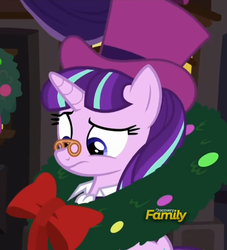 Size: 432x476 | Tagged: safe, screencap, snowfall frost, starlight glimmer, pony, a hearth's warming tail, g4, cropped, discovery family logo, female, mare, solo