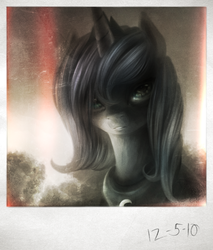 Size: 640x750 | Tagged: dead source, safe, artist:ventious, princess luna, alicorn, pony, g4, bust, female, looking at you, photo, polaroid, portrait, s1 luna, solo