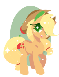 Size: 1920x2485 | Tagged: safe, artist:snow angel, applejack, g4, cute, female, jackabetes, open mouth, raised hoof, simple background, smiling, solo, sparkling, transparent background