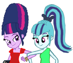 Size: 964x829 | Tagged: safe, artist:ktd1993, twilight sparkle, equestria girls, g4, alternate hairstyle, beehive hairdo, female, lesbian, ship:twinata, shipping