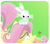 Size: 1527x1355 | Tagged: safe, artist:atomic8497, angel bunny, fluttershy, g4, green background, scared, simple background, unamused