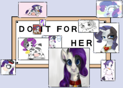 Size: 1400x1000 | Tagged: safe, artist:auntie_grub, artist:ayahana, artist:carnifex, artist:katieunicorn, artist:sketchymouse, rarity, cow, g4, do it for her, male, meme, raricow, species swap, the simpsons, udder