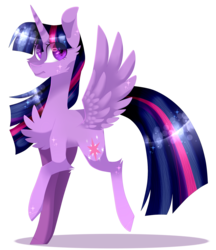 Size: 2011x2329 | Tagged: safe, artist:huirou, twilight sparkle, alicorn, pony, g4, chest fluff, female, high res, simple background, solo, spread wings, transparent background, twilight sparkle (alicorn)