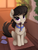 Size: 1250x1650 | Tagged: safe, artist:yakovlev-vad, octavia melody, earth pony, pony, g4, behaving like a dog, chest fluff, clothes, collar, colored sketch, cute, dogtavia, female, fluffy, grin, leash, lidded eyes, looking at you, looking up, looking up at you, mare, mouth hold, pony pet, shoulder fluff, sitting, slippers, smiling, solo, sweet dreams fuel, tavibetes, walkies, yakovlev-vad is trying to murder us