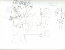 Size: 1024x791 | Tagged: safe, artist:superiorspider-pup45, rainbow dash, g4, crack shipping, crossover, deadpool, interspecies, male, marvel, pinkiepool (pairing), sega, shipping, sonic the hedgehog, sonic the hedgehog (series), sonicdash, straight, traditional art, wip