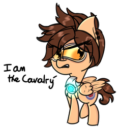 Size: 2409x2569 | Tagged: safe, artist:pastelhorses, pony, cavalry, high res, overwatch, ponified, solo, tracer