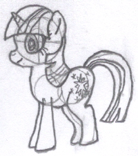 Size: 200x226 | Tagged: safe, artist:aafh, twilight sparkle, g4, female, monochrome, solo, traditional art