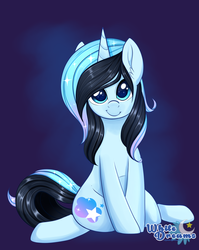 Size: 1903x2389 | Tagged: safe, artist:xwhitedreamsx, oc, oc only, oc:stardust stellar, pony, unicorn, cute, female, gift art, looking at you, mare, ocbetes, smiling, solo
