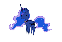 Size: 894x608 | Tagged: safe, artist:pickleebony, princess luna, g4, :>, female, pointy ponies, simple background, smiling, solo, white background