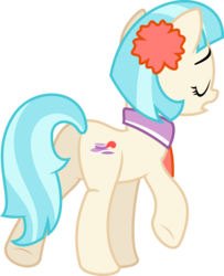 Size: 6400x7874 | Tagged: safe, artist:parclytaxel, coco pommel, g4, made in manehattan, .svg available, absurd resolution, butt, eyes closed, female, plot, raised hoof, simple background, solo, transparent background, underhoof, vector, walking