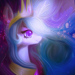 Size: 894x894 | Tagged: safe, artist:lmgchikess, princess celestia, alicorn, pony, g4, bust, female, magic, mare, portrait, solo