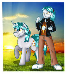 Size: 1850x2050 | Tagged: safe, artist:jack-pie, oc, oc only, oc:solar strings, human, equestria girls, g4, clothes, commission, equestria girls-ified, human ponidox, pants, raised hoof, self ponidox, shoes