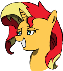 Size: 318x362 | Tagged: safe, artist:somedrawer, sunset shimmer, pony, unicorn, g4, female, simple background, solo, transparent background