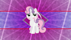 Size: 3840x2160 | Tagged: safe, artist:firestorm-can, artist:laszlvfx, edit, sweetie belle, pony, unicorn, g4, blushing, female, filly, high res, solo, vector, wallpaper, wallpaper edit