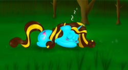 Size: 3389x1860 | Tagged: safe, artist:brok-enwings, oc, oc only, pony, unicorn, female, mare, sleeping, solo, zzz