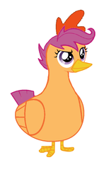 Size: 607x965 | Tagged: safe, scootaloo, chicken, g4, female, scootachicken, solo, species swap, wat