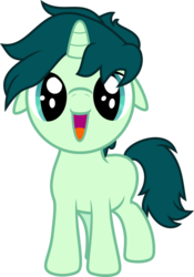 Size: 748x1069 | Tagged: safe, artist:ragerer, oc, oc only, oc:spectral song, pony, unicorn, colt, cute, floppy ears, green mane, male, missing cutie mark, ocbetes, simple background, smiling, solo, transparent background