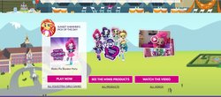 Size: 990x437 | Tagged: safe, pinkie pie, sunset shimmer, twilight sparkle, equestria girls, g4, official, doll, equestria girls minis, female, merchandise, toy, website