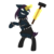 Size: 4069x4069 | Tagged: safe, artist:glacierfrostclaw, oc, oc only, oc:misery raven, bat pony, hybrid, pony, unicorn, fallout equestria, absurd resolution, female, hammer, mare, raider, simple background, sledgehammer, solo, standing up, transparent background