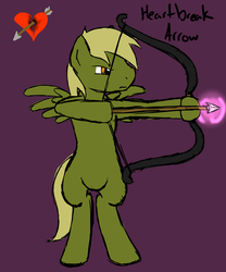 Size: 2500x3000 | Tagged: safe, artist:glacierfrostclaw, oc, oc only, oc:heartbreak arrow, pegasus, pony, arrow, bow, heartbreak, high res, solo, standing up