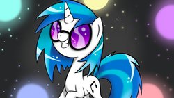 Size: 1024x576 | Tagged: safe, artist:bonsia-lucky, dj pon-3, vinyl scratch, pony, g4, female, solo