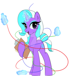 Size: 1024x1079 | Tagged: safe, artist:silverknight27, oc, oc only, pony, unicorn, clipboard, female, magic, mare, simple background, solo, transparent background, watermark