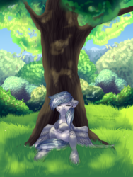 Size: 1500x2000 | Tagged: safe, artist:rappy-yum, oc, oc only, sleeping, solo, tree