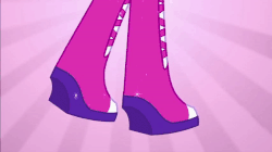 Size: 600x337 | Tagged: safe, twilight sparkle, equestria girls, g4, my little pony equestria girls, animated, boots, breasts, cute, eyes closed, fall formal outfits, female, gif, high heel boots, legs, looking at you, looking back, looking back at you, pictures of legs, smiling, smiling at you, solo, sparkles, this is our big night, twiabetes, twilight ball dress