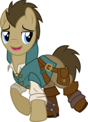 Size: 1001x1394 | Tagged: safe, artist:cloudy glow, doctor whooves, time turner, earth pony, pony, g4, clothes, clothes swap, cosplay, costume, crossover, disney, flynn rider, male, simple background, solo, stallion, tangled (disney), transparent background, vector