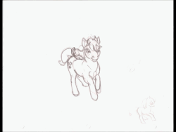 Size: 800x600 | Tagged: safe, artist:queensmate, applejack, g4, animated, female, frame by frame, gif, missing accessory, monochrome, solo, traditional animation, traditional art