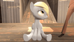 Size: 480x270 | Tagged: safe, derpy hooves, pegasus, pony, g4, 3d, abuse, animated, crossover, derpybuse, female, gif, gun, handgun, implied death, magical mercenary, mare, revolver, spy, spy (tf2), team fortress 2, weapon, youtube link