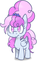Size: 313x508 | Tagged: safe, artist:lockhe4rt, cotton sky, pegasus, pony, g4, background pony, chest fluff, cute, no pupils, solo