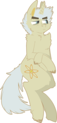 Size: 505x1085 | Tagged: safe, artist:dr-idiot, oc, oc only, oc:dr.sunshine unit, semi-anthro, grumpy, lineless, old, solo