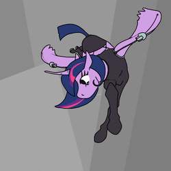 Size: 500x500 | Tagged: safe, artist:autumnbramble, twilight sparkle, alicorn, pony, g4, aeon flux, aeon twilight sparkle flux, alternate hairstyle, female, ponified, solo, stealth suit, twilight sparkle (alicorn)