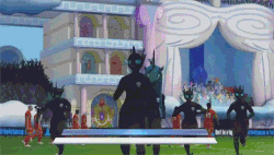 Size: 640x363 | Tagged: safe, artist:/mlp/ 4chan cup, queen chrysalis, changeling, anthro, g4, /mlp/, 3d, 4chan, 4chan cup, absurd file size, absurd gif size, animated, cheering, football, gif, pro evolution soccer