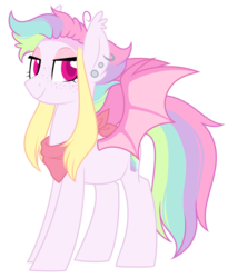 Size: 1281x1565 | Tagged: safe, artist:azure-art-wave, oc, oc only, oc:mia tsuki, bat pony, pony, ear piercing, earring, female, freckles, jewelry, mare, piercing, simple background, solo, transparent background