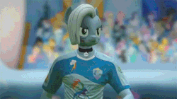 Size: 640x359 | Tagged: safe, artist:/mlp/ 4chan cup, mare do well, rarity, oc, oc:best pony, oc:tracy cage, anthro, g4, /mlp/, 3d, 4chan, 4chan cup, animated, football, gif, meme, pro evolution soccer, rariball, youtube link